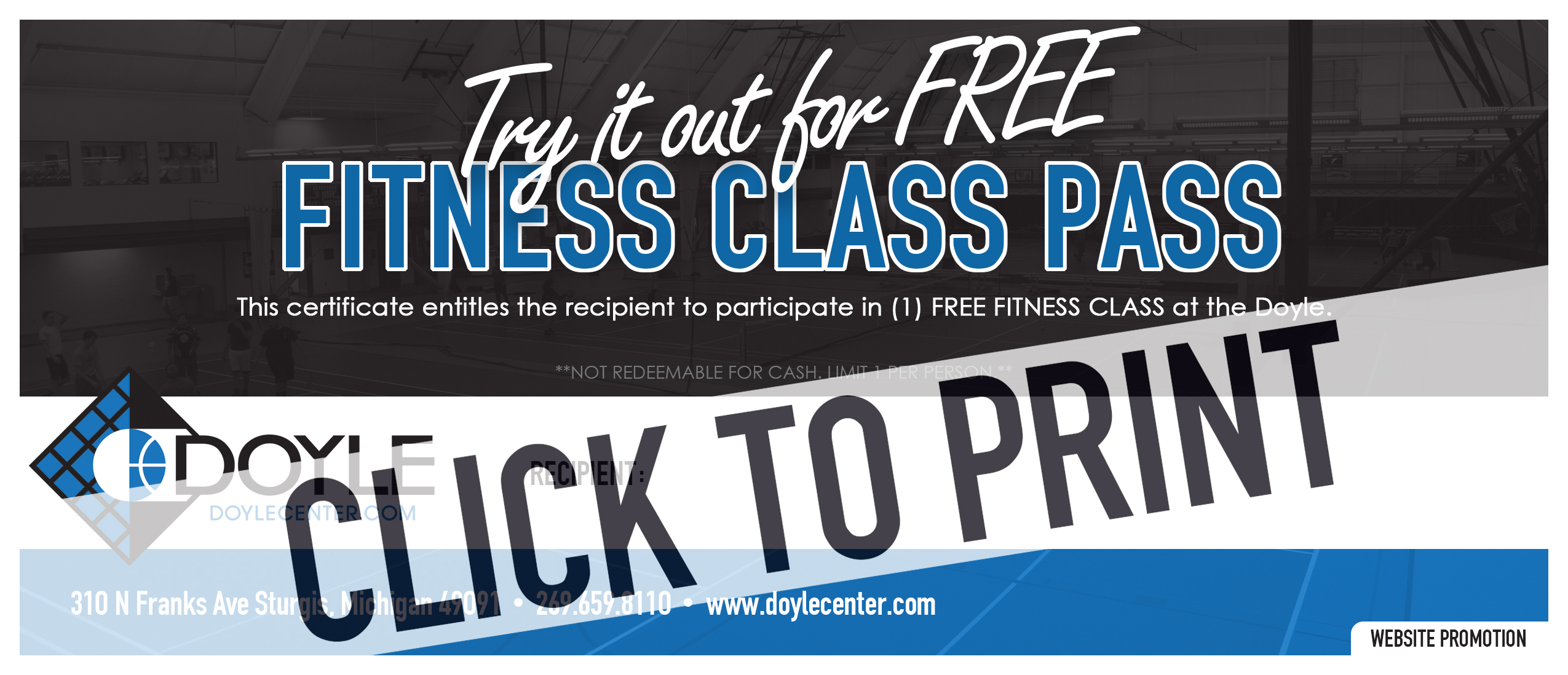 Free fitness class passes
